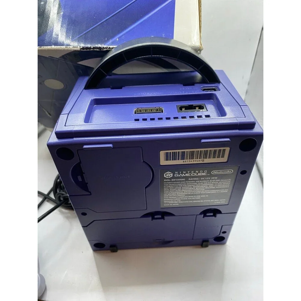 Nintendo GameCube Indigo purple Console Complete w/ Controller Cords In Box 001